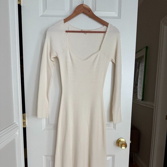 Sezane Amandine Dress Ecru S - Picture 6 of 8
